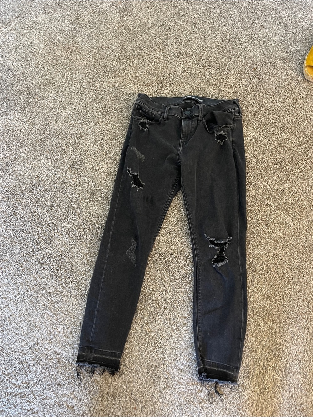 Express Black Distressed Ankle Skinny Jeans